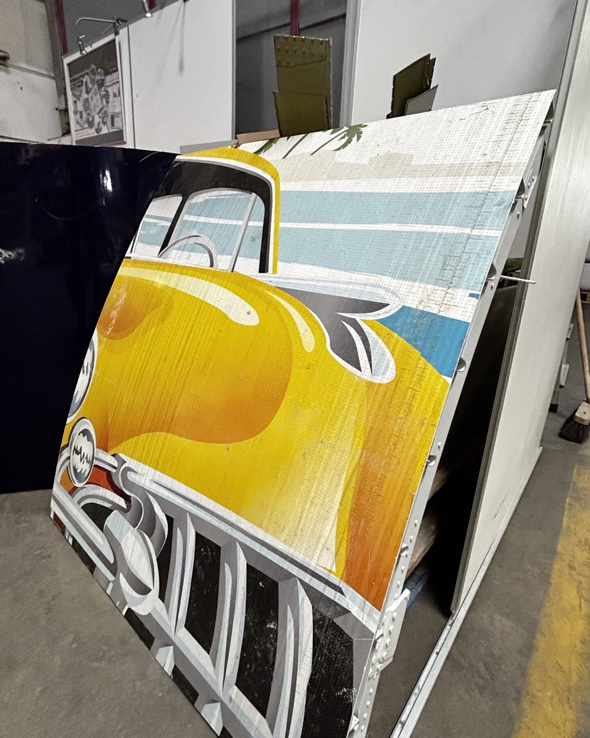 The Cuba livery of a Eurowings A330. This panel stays in the workshop as a keepsake.